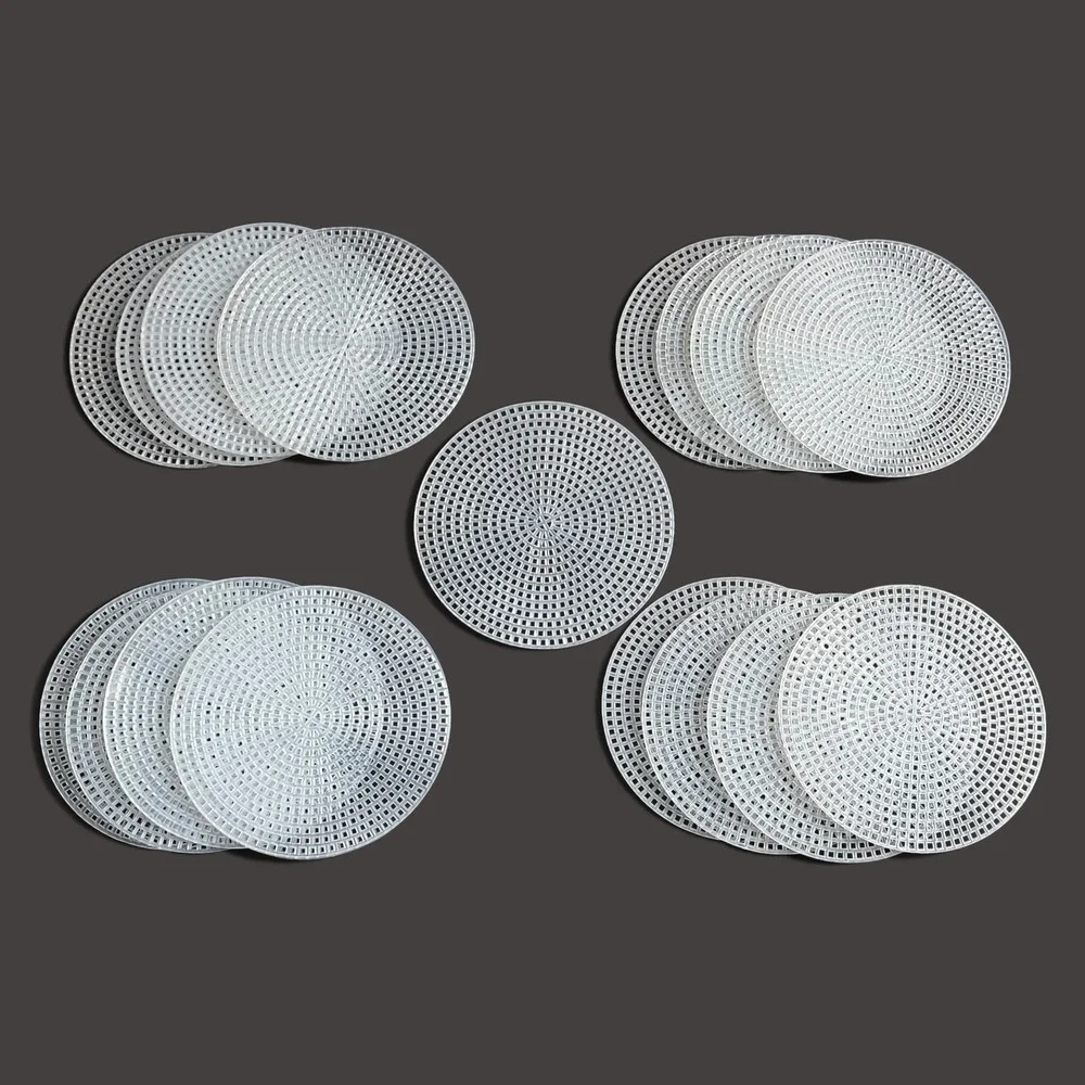 29 Plastic Canvas Shapes Clear New Circles Tombstone Triangles 7 Count Mesh New
